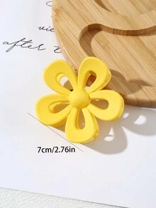 1 件裝女用黃色蕾絲花朵設計髮夾,適合時尚、度假、浪漫風格、日常使用、新年、節日禮物