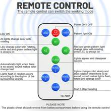 Party Lights Disco Ball Lights Dj Disco Lights LED Stage Strobe Lights Projector, Voice Control Remote Party Lights with 9.8ft USB Power Cord for Club Bar Holiday Christmas Dance Gift Birthday Wedding Home Decoration - Black - View 11