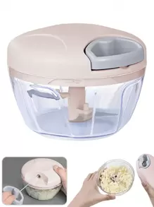 Picadora De Verduras Manual De Procesador De Alimentos De 500 Ml, Picadora Portátil De Cebolla Y Ajo Tirada A Mano, Adecuada Para Verduras, Jengibre, Frutas, Nueces, Hierbas Y Más (1 Pieza Rosa Claro)