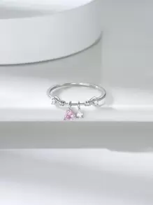 ORSA JEWELS 1 pieza Anillo de plata de ley 925 con diseño de de corazón corte circonita dulce y de moda para mujer, joyería de dedo para fiesta de boda, regalo de fiesta, Navidad, Año Nuevo, cumpleaños, aniversario, Día de San Valentín