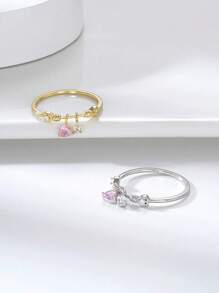 ORSA JEWELS 1 pieza Anillo de plata de ley 925 con diseño de de corazón corte circonita dulce y de moda para mujer, joyería de dedo para fiesta de boda, regalo de fiesta, Navidad, Año Nuevo, cumpleaños, aniversario, Día de San Valentín