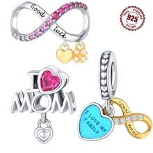 PANPOKI 1入組925純銀無限符號愛幸運四葉草珠子,適用於原創手鍊項鍊珠寶diy製作,為女孩女人最好的生日禮物