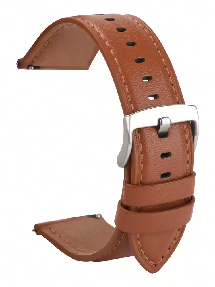 Soft Quick Release 22mm/20mm Watch Strap In Black, Brown, Coffee Compatible With Huawei WATCH 4 Pro New Smartwatch, For Men & Women - Mocha Brown - View 13