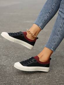 針織透氣休閒平底鞋 - 黑色 - 查看 4