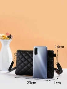 潮流韩版简约时尚纯色小单肩包新款斜挎包小品牌设计优质心形女士钱包适合春夏秋冬 - 黑色 - 查看 4