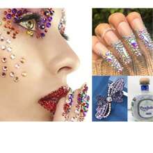 約 100 顆紫色和粉紅色平底鑽石、樹脂和玻璃水晶多色圓形膠水鑽石,袋裝 Diy 首飾配件套裝 - 金色 - 查看 5