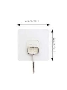1pc Large Size Adhesive Hook, Strong Adhesive, Convenient For Hanging Clothes In Bathroom And Kitchen Without Nails - White - View 6