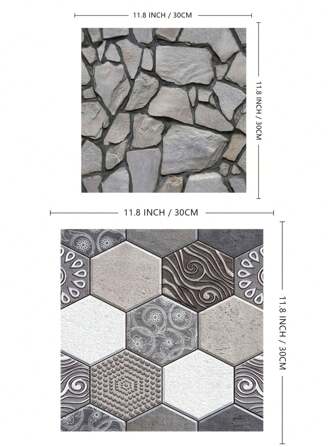 10pcs 3D Stone Peel And Stick Wall Tiles Stickers, Faux Stone Wall Stickers, Self-Adhesive Brick Grain Wall Paste, For TV Background Wallpaper Decoration, Home Decor