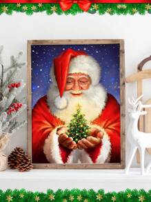 1 件帆布藝術印刷品,聖誕老人海報,藝術品壁畫,客廳家居牆壁裝飾,無框,節日禮物