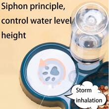 New Plastic Anti-Tilt Cat/Dog Lover Gift And Dog/Cat Mom Love Pet Automatic Feeding Water Dispenser, 2 In 1 Bowl For Cat Lover And Cat Mom Loves And Dog Lover And Dog Mom Loves