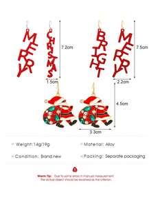 1個聖誕襪造型耳環,時尚創意聖誕老人耳環,字母造型耳飾,節慶禮品