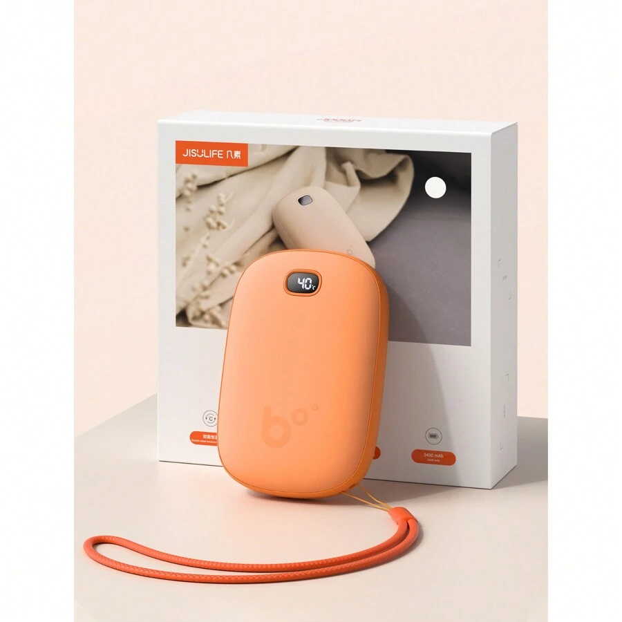 Hand Warmers, Rechargeable Electric Reusable Hand Warmer/Power Bank, Pocket Warmers with LED Display, Portable Hot Hands Hand Warmers for Outdoors Skiing Hunting Camping Golf Warm Gifts - 橘色 - 查看 1