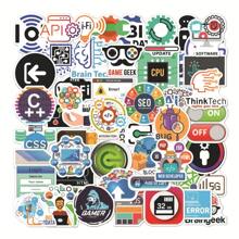50pcs Cartoon Doodle Programming Stickers For Water Bottle, Laptop, Suitcase, Etc. - Multicolor - View 1