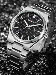 1 Pieza Reloj Clásico De Negocios Negro De Cuarzo Para Hombres - Negro - Ver 2