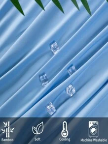 4 pcs Bamboo Bed Sheets, Cooling Soft Sheets Set with 16 Inch Deep Pocket - 湖藍色 - 查看 3