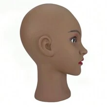 用於製作假髮和演示的光頭模特頭,配有免費夾子和 10 件 T 形別針。頭模、模特兒頭、人體模型、假人頭、展示頭飾帽子假髮眼鏡樹脂軟膠製品可插針固定飾品 - 杏色 - 查看 2