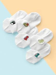 5對兒童刺繡恐龍透氣襪 - 彩色 - 查看 4