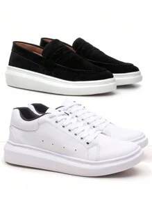 Men Sneakers - 黑與白 - 查看 1