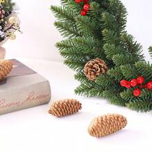 11.8in/15.74in/19.68in Christmas Wreath With Pinecones And Plastic Pine Needles For Christmas Decorations, 40cm Wreath With Sharp Tips Home Decor Room Decor - Green - View 3