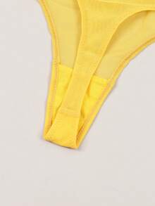 女性性感肩帶蝴蝶結和鑽石裝飾丁字褲