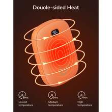 Hand Warmers, Rechargeable Electric Reusable Hand Warmer/Power Bank, Pocket Warmers with LED Display, Portable Hot Hands Hand Warmers for Outdoors Skiing Hunting Camping Golf Warm Gifts - 橘色 - 查看 2