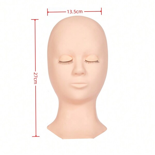 Light Skin Eyelash Extension Mannequin Head, Doll Head for Lash Extensions, Eyelash Mannequin