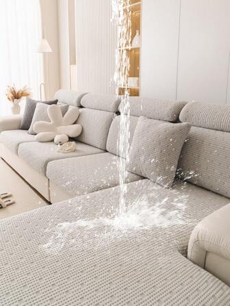 1件防水彈性全季節沙發套,簡約現代款式防滑沙發套,適用於l型和1/2/3/4人座沙發,可保護客廳家具