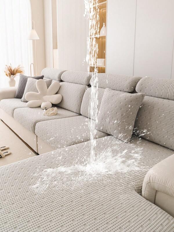 1pc Waterproof Stretch All-season Sofa Slipcover, Simple Modern Style Anti-slip Sofa Cover, Living Room Furniture Protector Suitable For L-shaped And 1/2/3/4 Seater Sofas