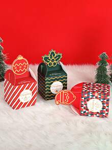 4pcs Christmas Apple Box Christmas Eve Fruit Packaging Gift Box Christmas Packaging Box Candy Box - Multicolor - View 5