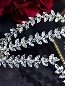 1入組女士銀色鑽石婚禮髮飾套裝,附耳環,適用於婚禮、宴會和派對皇室風格