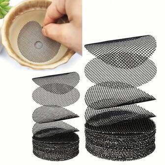 50pcs Flower Pot Hole Mesh Pad, Round Drainage Hole Screens Prevent Soil Loss Anti, Plant Drainage Screens Gasket, Bonsai Pot Bottom Grid Mat Mesh, Gardening Supplies