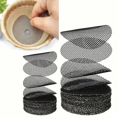 50pcs Flower Pot Hole Mesh Pad, Round Drainage Hole Screens Prevent Soil Loss Anti, Plant Drainage Screens Gasket, Bonsai Pot Bottom Grid Mat Mesh, Gardening Supplies