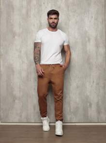 Men Pants - สีอูฐ - ดู 5