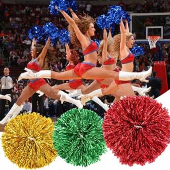 1pc Multi-Size Cheerleading Pom Poms, Holiday, New Year Dance Cheer Pom Poms, Sports Meet Gymnastics Performance Props, Ball Team Match Performance Props