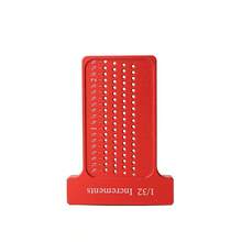 One Piece Red Inch Woodworking Scribe Ruler Hole Scribing Ruler T-Type Scribing Ruler - Red - View 3