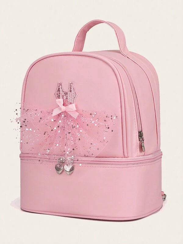 Novo Saco De Dança Leve Das Crianças Com Compartimento Sapatos Mochila De Dança Ballet Menina Saco De Escola Bonito Princesa Saco De Dança Para Meninas