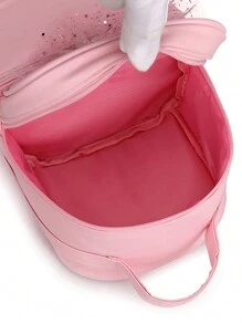 新款兒童輕便舞蹈包,附有鞋隔間的舞蹈背包芭蕾女孩學校袋,可愛的公主舞蹈包,適用於女孩 - 粉色 - 查看 4