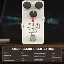 POGOLAB Compressor Pedal, Electric Guitar Effects Pedal, Mini Single Type DC 9V True Bypass - trắng - Xem 4