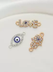 Random Mixed 20pcs Rhinestone & Oil Drip Zinc Alloy Jewelry Accessory, Evil Eye Design Suitable For Diy Pendant, Bracelet, Earrings, Body Chain, Hanging Decoration - Random 20pcs mixed evil eye - View 4