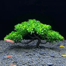 1 pièce Plante de simulation d'aquarium, plantes aquatiques pour aquarium en plastique artificiel, herbe aquatique, décoration sous-marine, arbre de pin artificiel créatif, herbe aquatique factice pour aquarium, décoration de bureau réaliste et indéfectible
