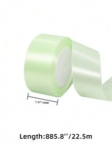 1 Cuộn Ánh sáng Màu xanh lá 4CM Rộng Xa ten Ruy băng , Đối với Tóc Nơ Làm , Bánh Và Làm bánh Đồ trang trí , Hộp Quà Bọc Ruy băng - màu xanh lợt - Xem 2