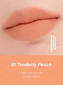 Rom&nd Romand Lip Mate 唇線筆 0.5g/0.02oz，唇線筆，臉部彩妝，持久顯色，長效持妝，濃郁色彩，塗抹順滑，高顯色度，可伸縮筆尖，易於使用，01 Soft Peach - 01 嫩桃子 - 查看 2