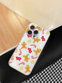 1pc Christmas Candy Cane Design Anti-Fall Print Phone Case Compatible With Apple & Samsung Phones - Multicolor - View 3
