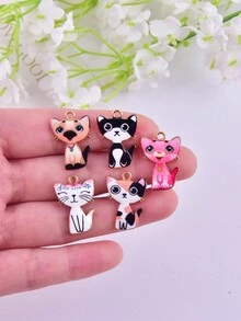 Bộ 10 mặt dây chuyền hình mèo bằng kim loại, kiểu dáng thời trang, thích hợp để tự làm trang sức. - Nhiều màu - Xem 4