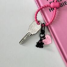 可愛的萬聖節鬼魂心形掛飾鑰匙扣,頭戴式掛飾,男女生日、萬聖節、情人節、聖誕節禮物