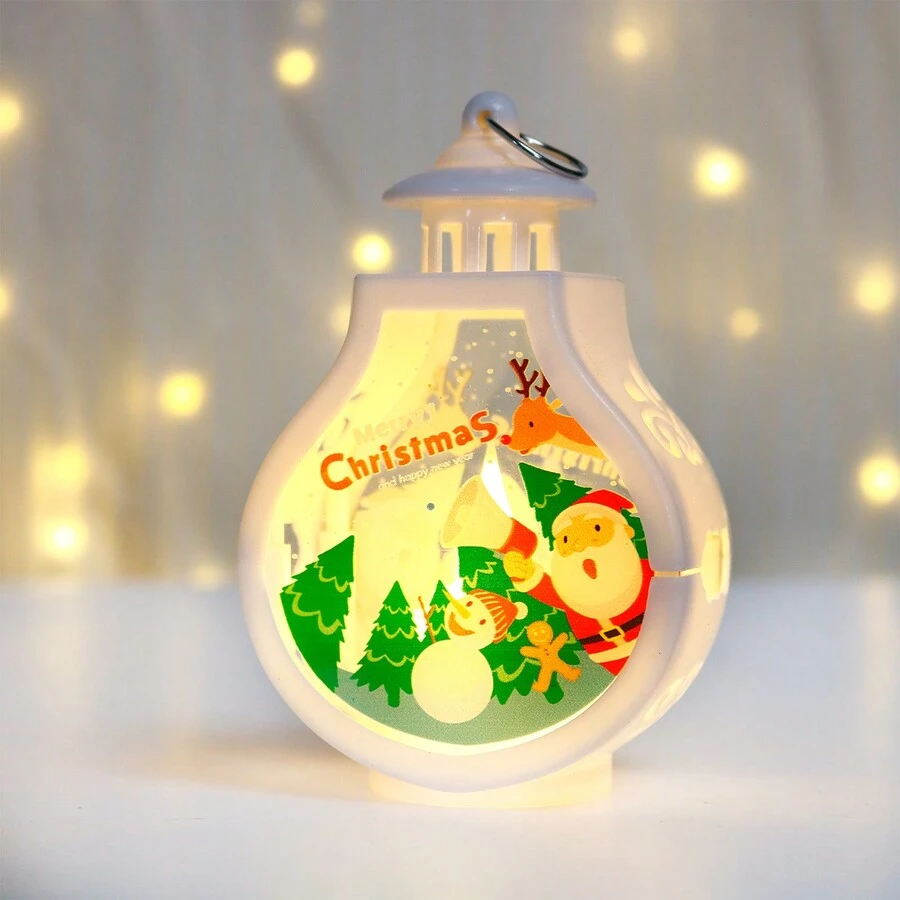 1個聖誕老人裝飾led電子蠟燭燈,配有白色房屋和ins風格燭台,節慶家居桌面裝飾飾品,聖誕禮物