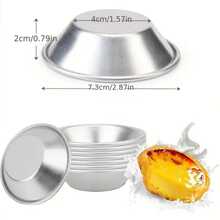 10入組回收物,塔形模具,鋁製迷你撻烤盤,不沾迷你派餅盤,布丁模具,烘焙工具,廚房小工具,廚房配件,家居廚房用品 - 銀色10件 - 查看 9