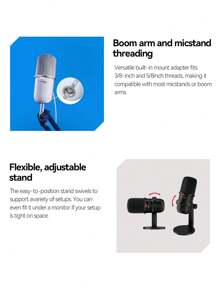 Original HyperX Solocast MIC Usb Condenser Gaming HYPER X Condenser Microphone - Black - View 6