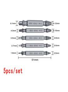 5 Piece Broken Head Screw Extractor, Damaged Screw Extractor Bit Set, Screw Removal Bolt Remover - Easily Remove Peeled And Broken Screws!, Tools For Men