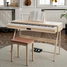 UMOMO 88 Key Weighted Digital Piano, Both Desk Piano & Vanity Desk Piano, 88 Key Progressive Hammer-Action Keyboard Piano For Beginners With MIDI, Burlywood - 米色 - 查看 2